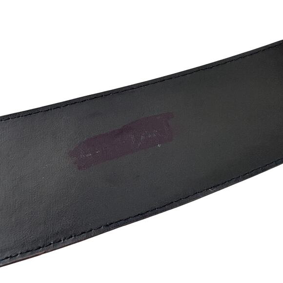 Vintage Croc Embossed Genuine Leather Belt Brown Wide Mob Wife Western Retro Y2K - Picture 5 of 8